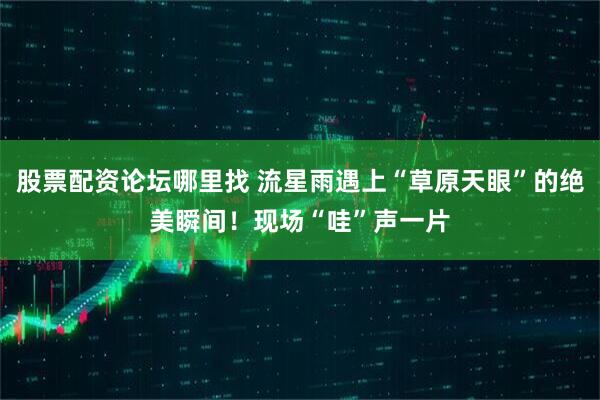 股票配资论坛哪里找 流星雨遇上“草原天眼”的绝美瞬间！现场“哇”声一片